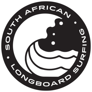 South African Longboard Surfing Logo Dark Background
